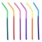 Norpro Silicone Reusable Color Changing Straws with Cleaning Brush, Set of 6